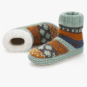 Chunky Knit Slipper Socks Sherpa Fleece Lined - Soft Non-slip Grip Soles sz 8